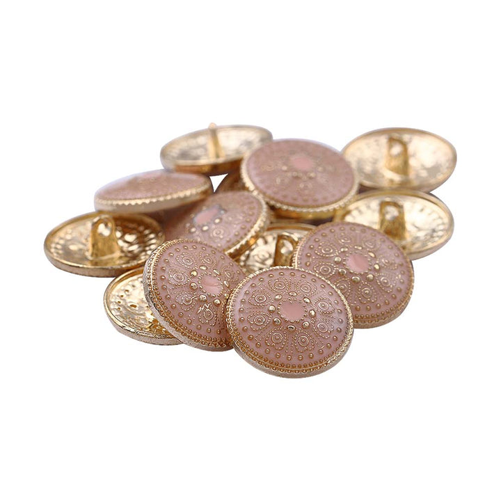 Indian Style Round Shape Lamination Enamel Metal Buttons