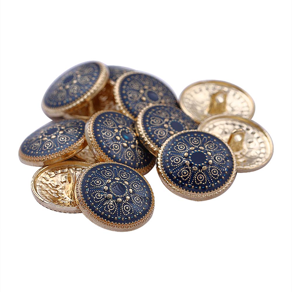Indian Style Round Shape Lamination Enamel Metal Buttons