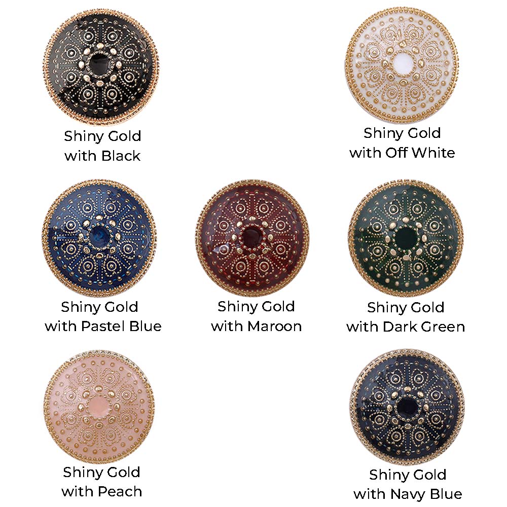 Indian Style Round Shape Lamination Enamel Metal Buttons