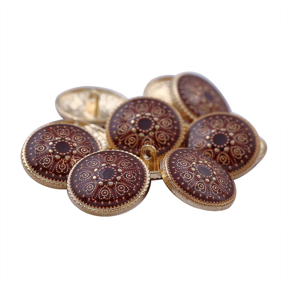 Indian Style Round Shape Lamination Enamel Metal Buttons