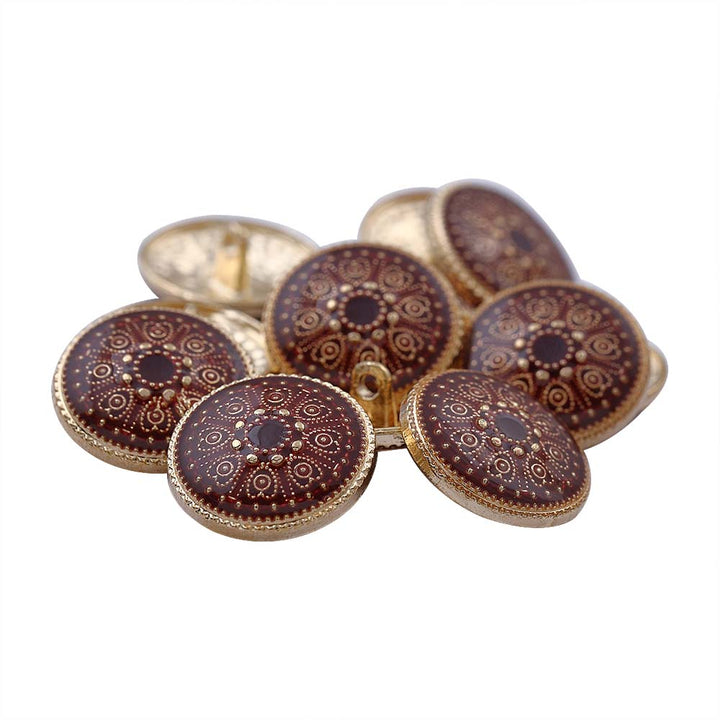 Indian Style Round Shape Lamination Enamel Metal Buttons