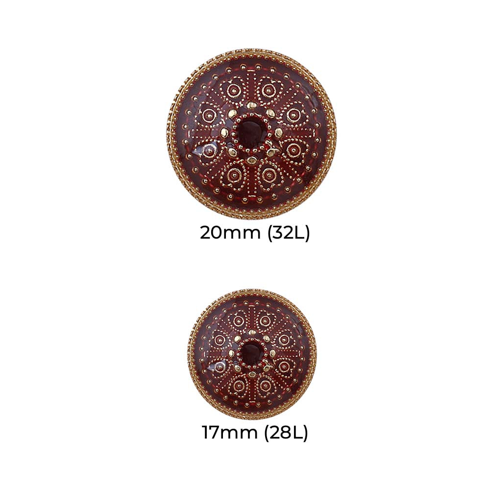 Indian Style Round Shape Lamination Enamel Metal Buttons