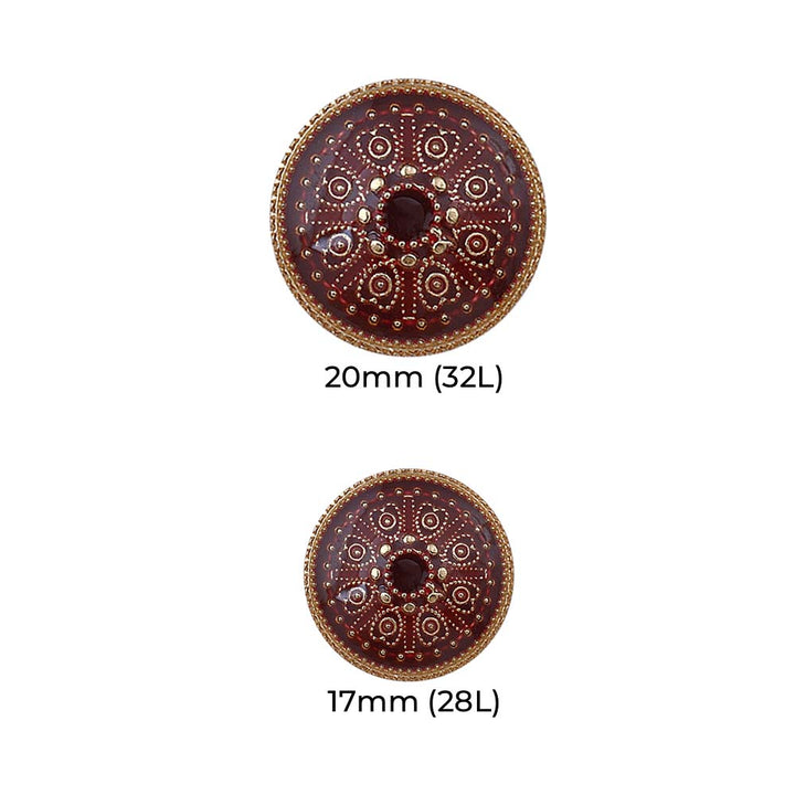 Indian Style Round Shape Lamination Enamel Metal Buttons