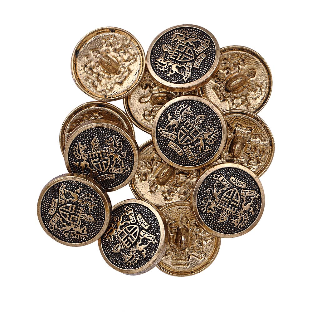 Antique Finish Royal Emblem Metal Buttons for Coat/Suit/Sherwani