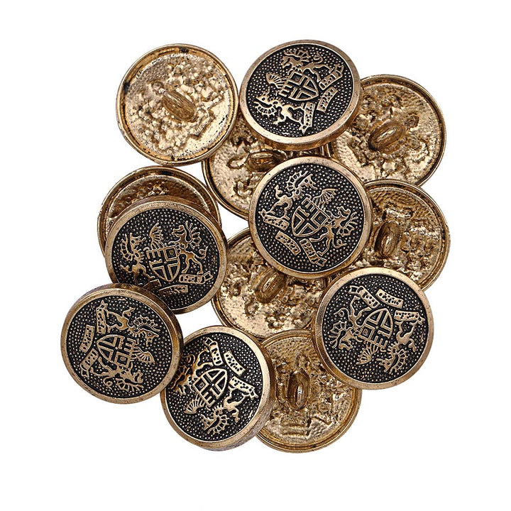 Antique Finish Royal Emblem Metal Buttons for Coat/Suit/Sherwani