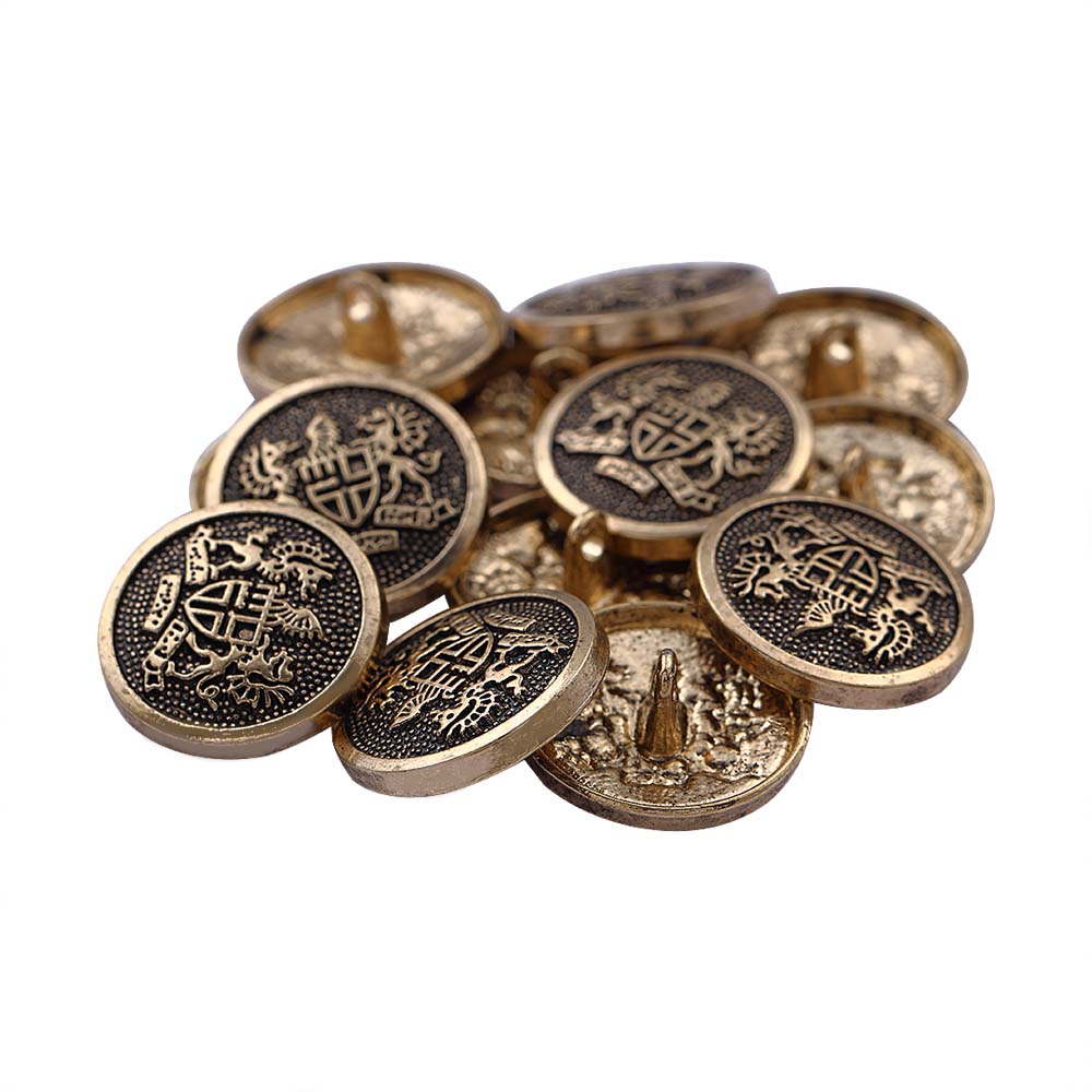 Antique Finish Royal Emblem Metal Buttons for Coat/Suit/Sherwani