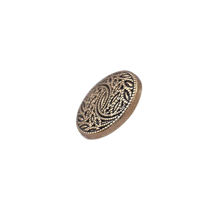 Leaf Pattern Antique Gold Finish Metal Buttons for Clothing