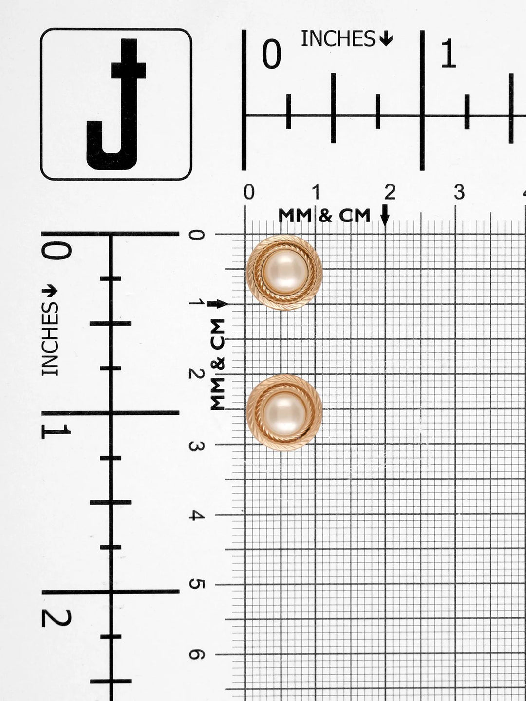 Round Shape Pearl Metal Button with Downhole Loop