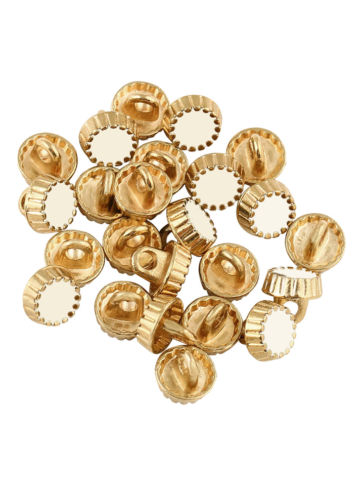 Accented Edges Gold with Black/White 8mm Shirt Button