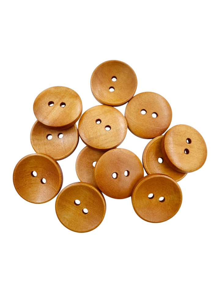 Natural Round Shape 2-Hole Hollow Wooden Buttons