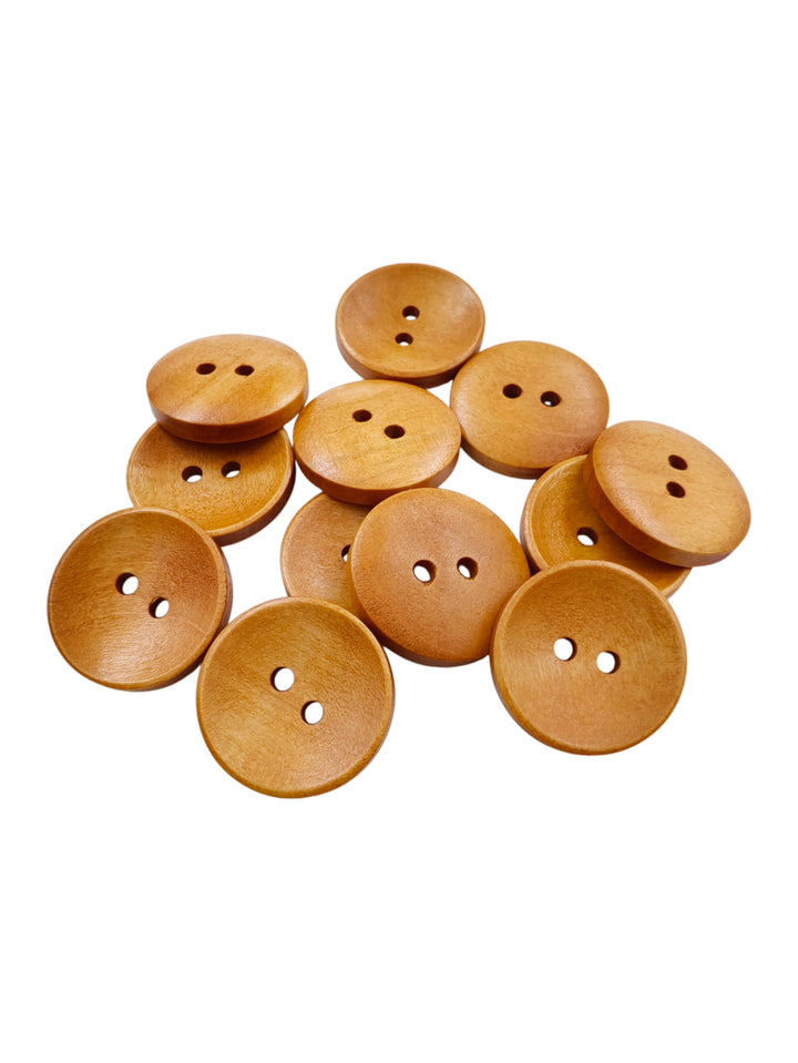 Natural Round Shape 2-Hole Hollow Wooden Buttons