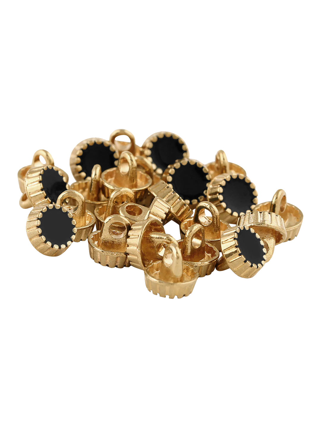 Accented Edges Gold with Black/White 8mm Shirt Button