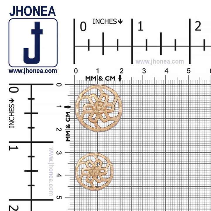 Shiny Gold Cutwork Designer Metal Button for Indo-Western Clothing