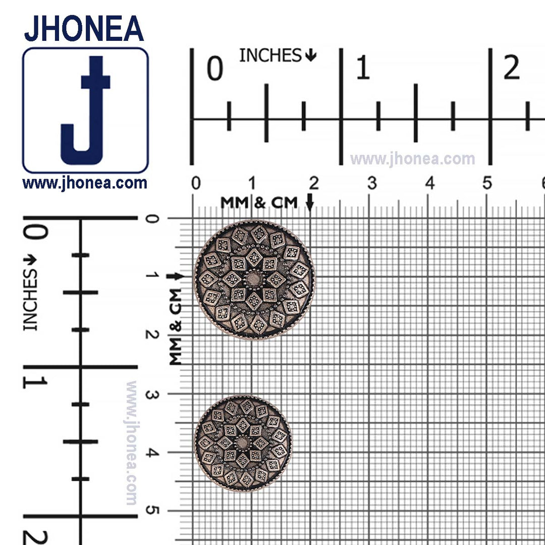 Indian Style Design Matte Gold Finish Sherwani Metal Buttons