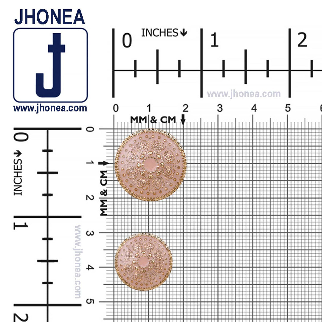 Indian Style Round Shape Lamination Enamel Metal Buttons