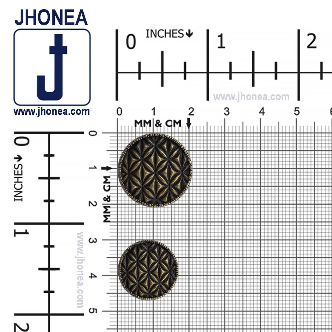 Round Shape Checks Surface Antique Metal Buttons
