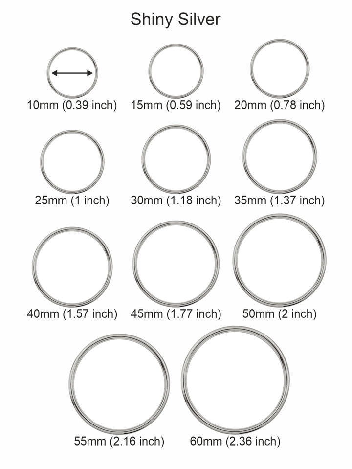 Shiny Round Shape 'O' Ring Buckle for Clothing & Belts