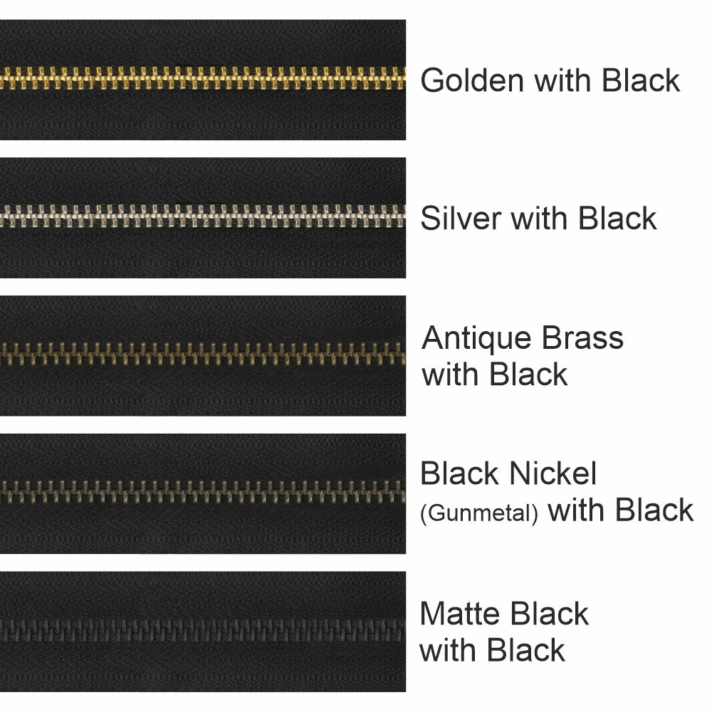 YKK #5 Number Premium Quality Black Tape YKK Metal Zipper Rolls