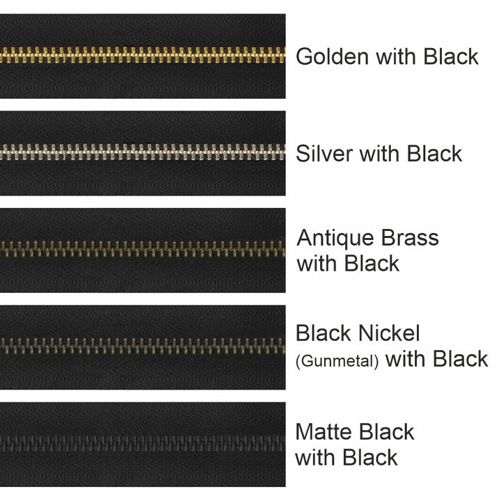YKK #5 Number Premium Quality Black Tape YKK Metal Zipper Rolls