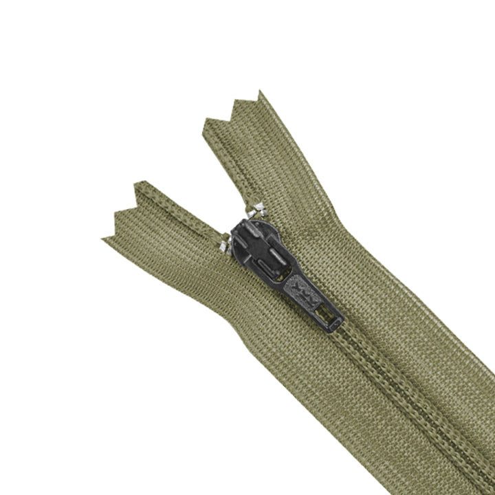 YKK- #3 Nylon Coil 8inch Closed-End Khaki YKK Zipper