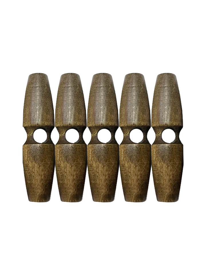 Fashion 1-Hole Oval Shape Wooden Toggle Button