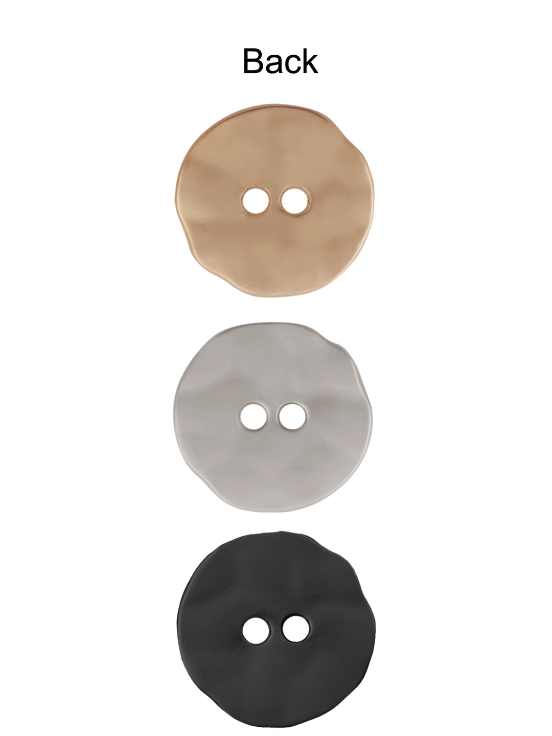 Round Shape with Uneven Edges Matte Metal Buttons
