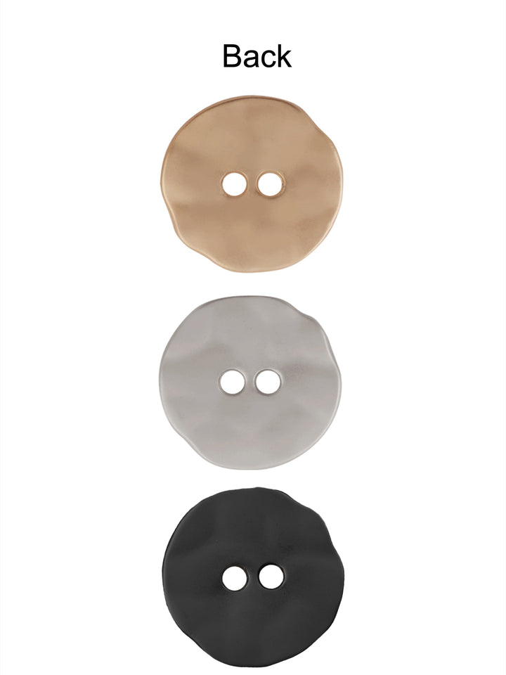 Round Shape with Uneven Edges Matte Metal Buttons