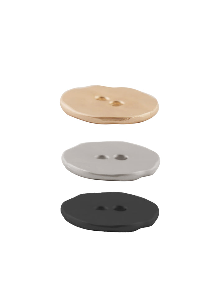 Round Shape with Uneven Edges Matte Metal Buttons