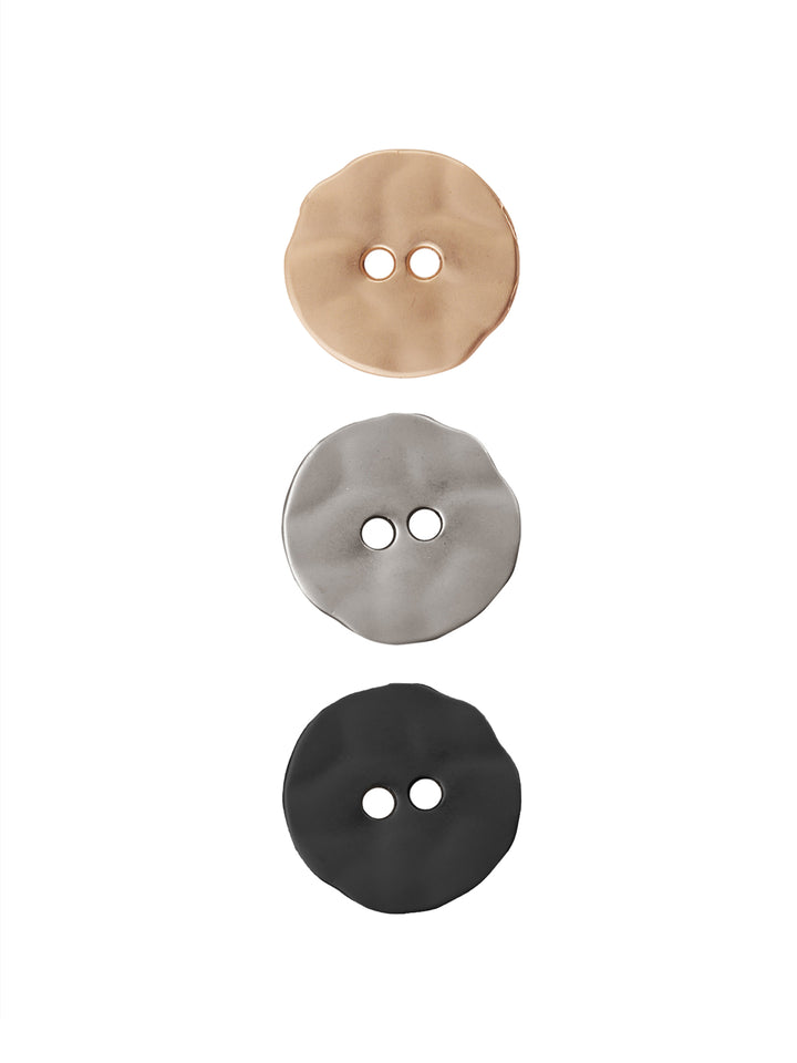 Round Shape with Uneven Edges Matte Metal Buttons