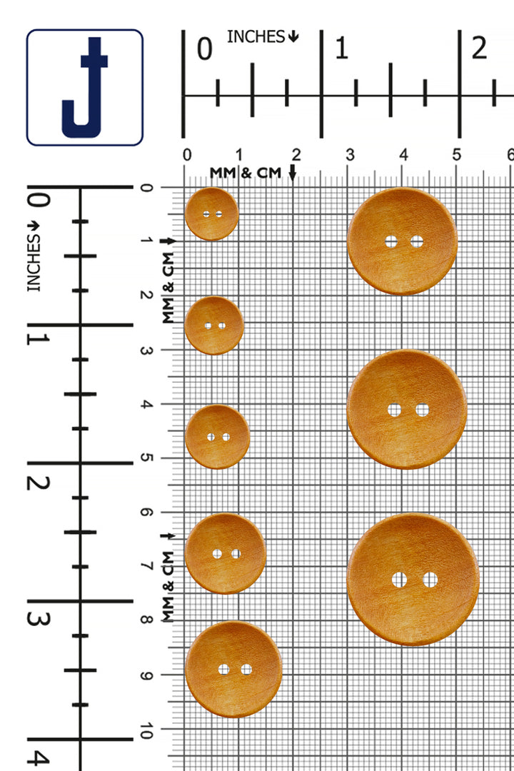 Natural Round Shape 2-Hole Hollow Wooden Buttons