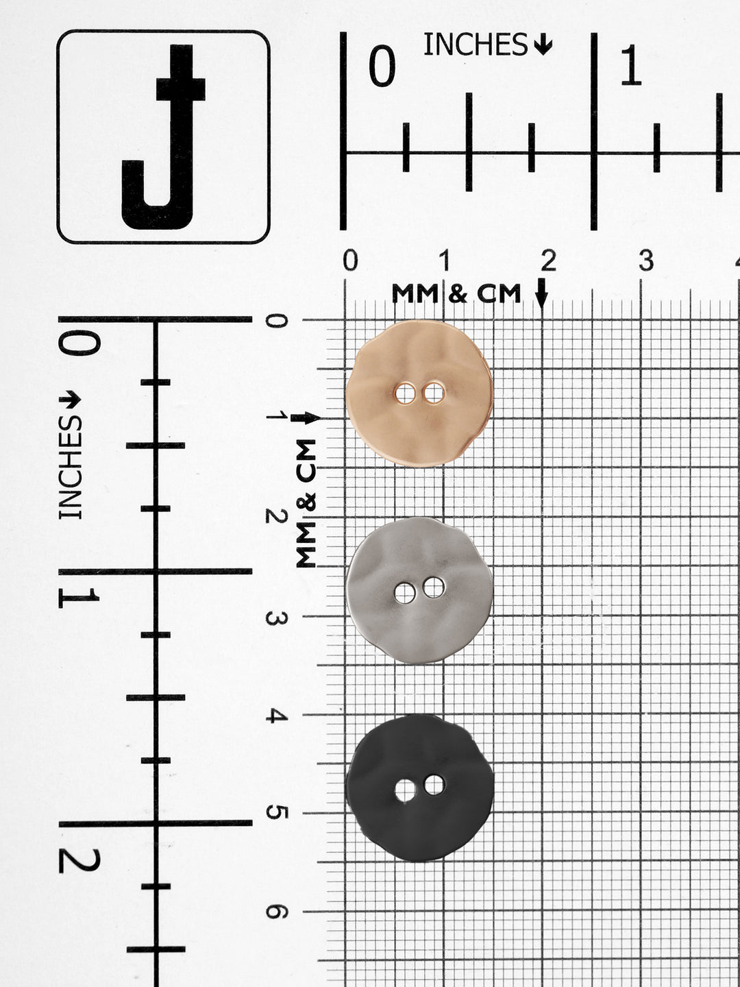 Round Shape with Uneven Edges Matte Metal Buttons