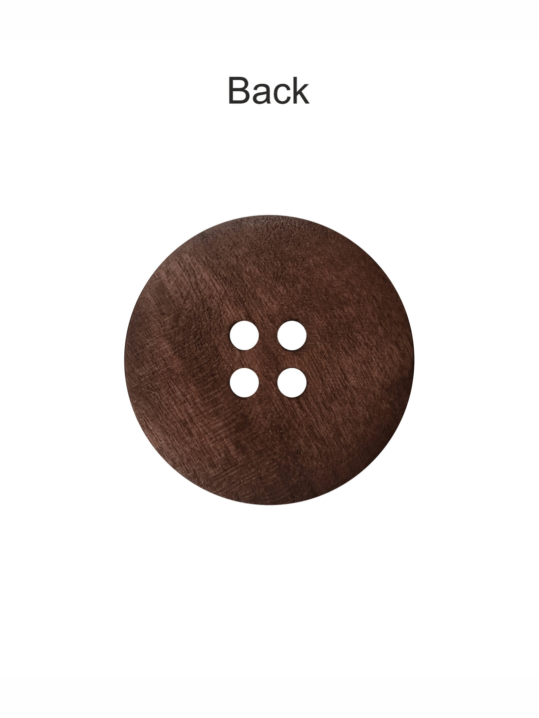 Brown Colour Round Shape 4-Hole Wide Rounded Rim Wooden Buttons