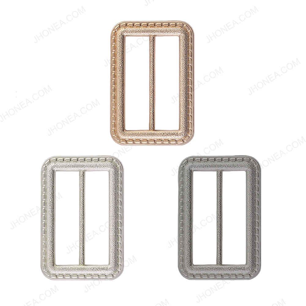 Accented Border Adjustable Webbing Strap Slider Buckle