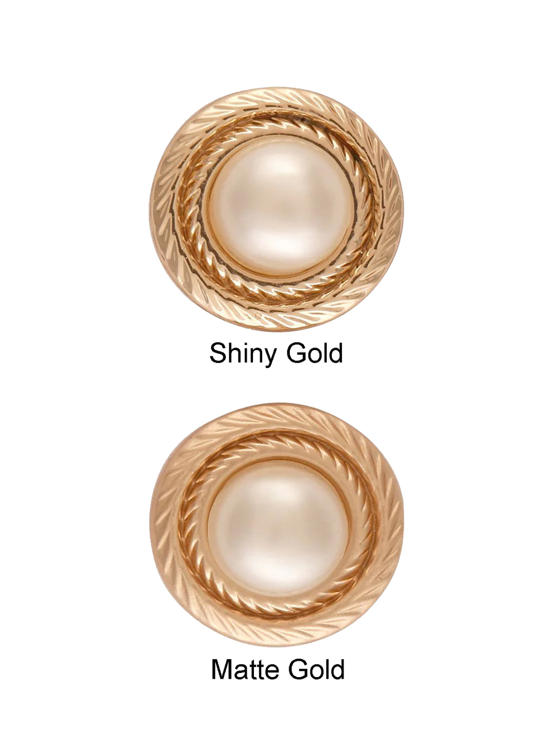 Round Shape Pearl Metal Button with Downhole Loop