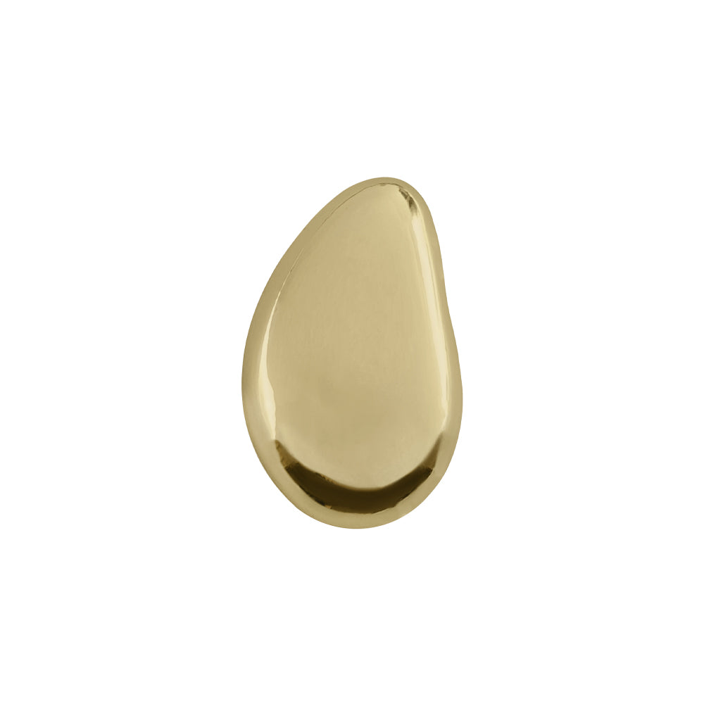 Elegant Smooth Bean-Shaped Shiny Finish Metal Loop Buttons