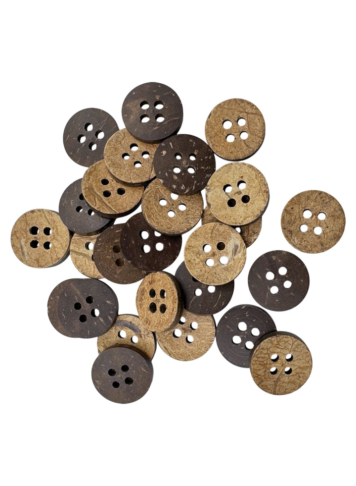 Rough Finish Natural Coco Shell 4 Hole Buttons