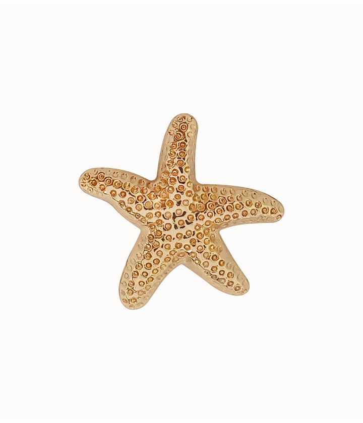 Elegant 30mm (48L) Shiny Starfish-Shaped Metal Buttons with Downhole Loop