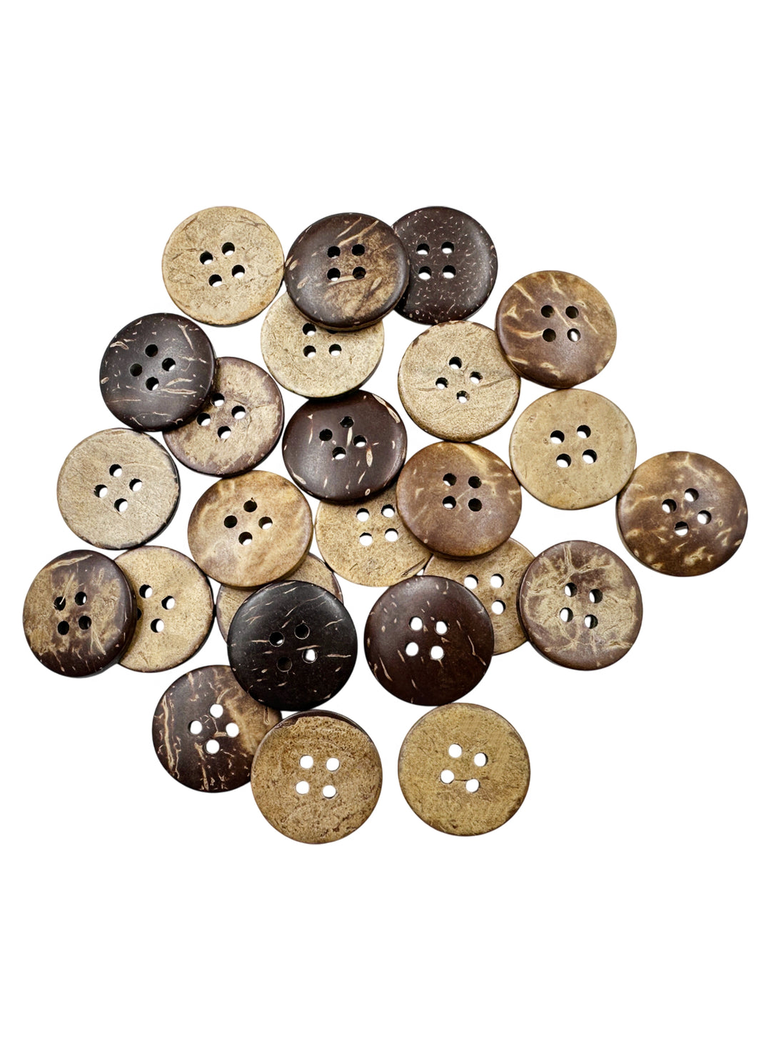 Smooth Finish Natural Coco Shell 4-Hole Buttons