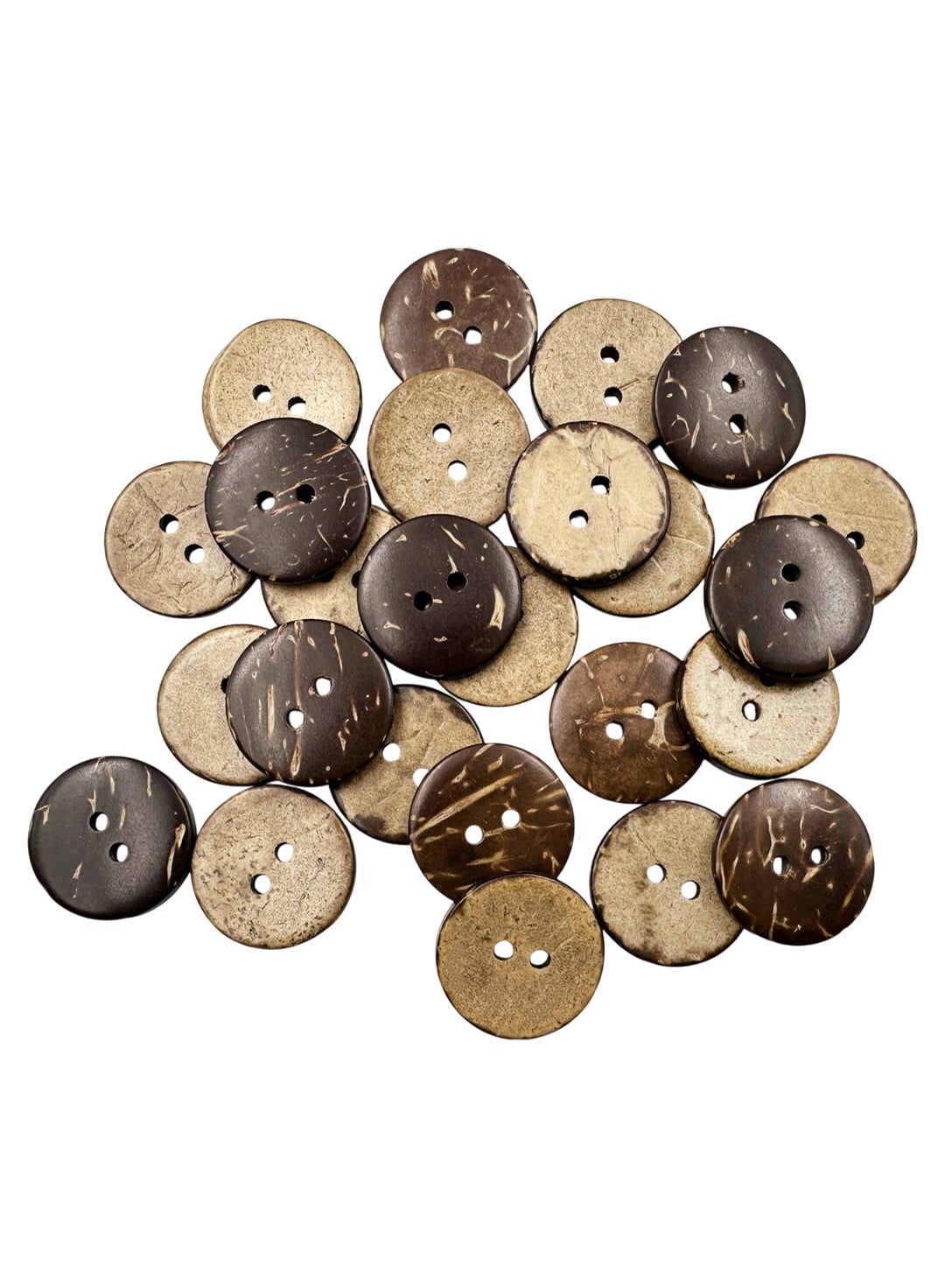 Smooth Finish Natural Coco Shell 2-Hole Buttons