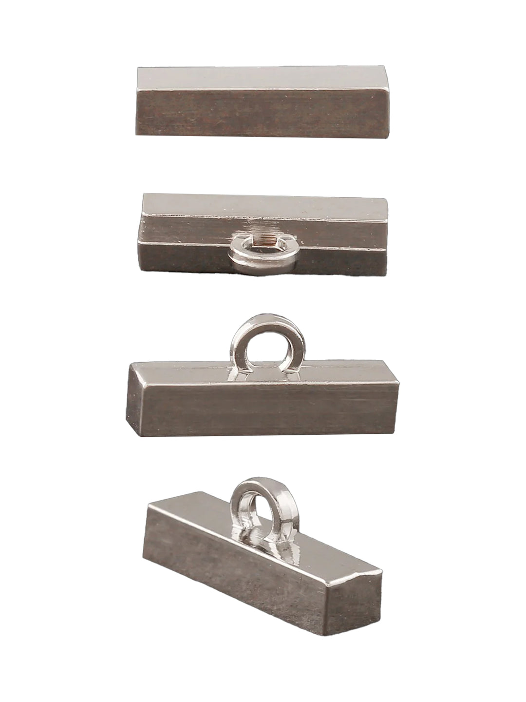 Shiny Rectangular Shape Stylish Shank Metal Button