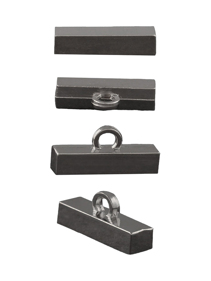 Shiny Rectangular Shape Stylish Shank Metal Button