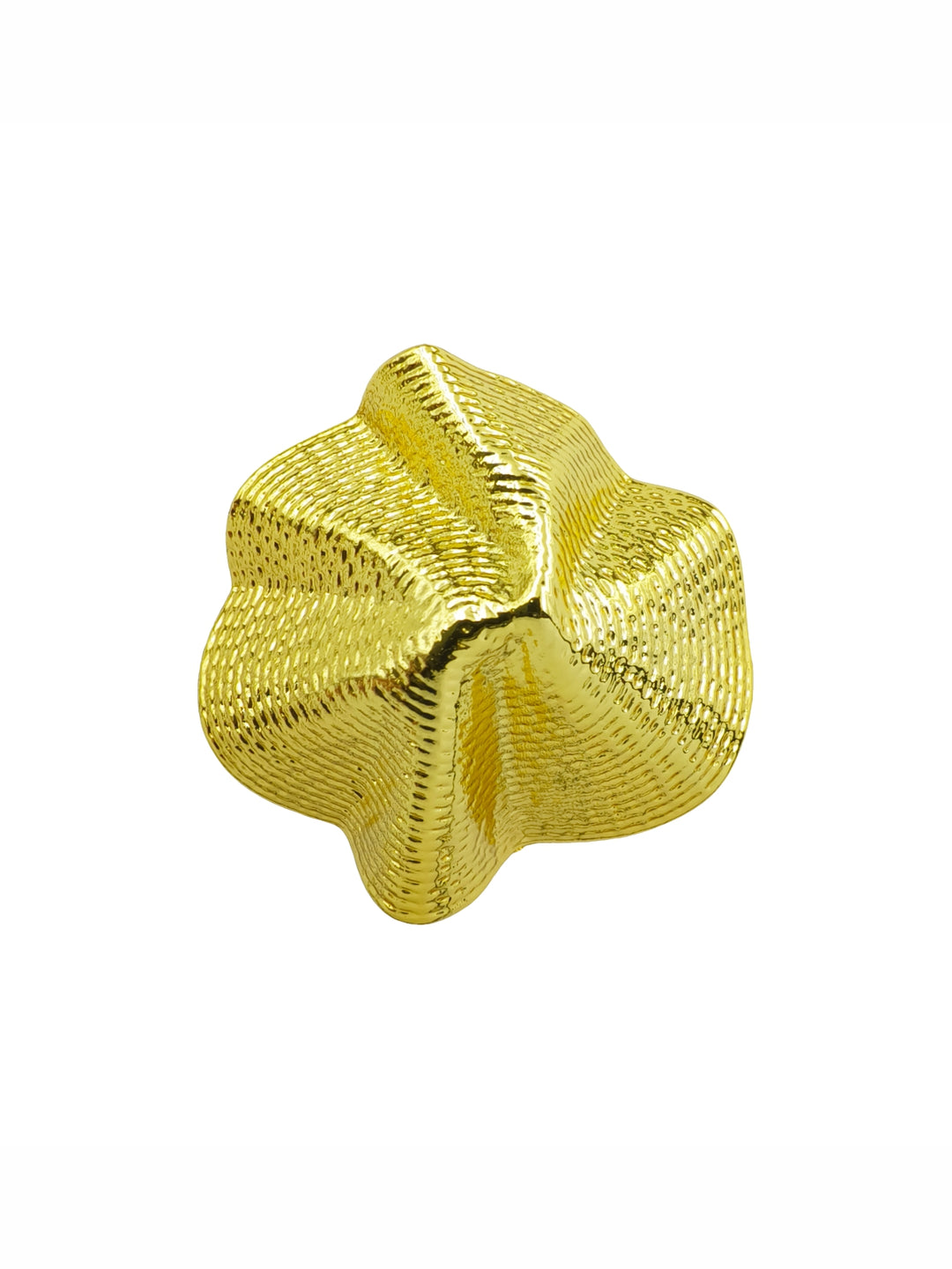 Floral-Inspired Shiny Finish Metal Buttons with Downhole Loop