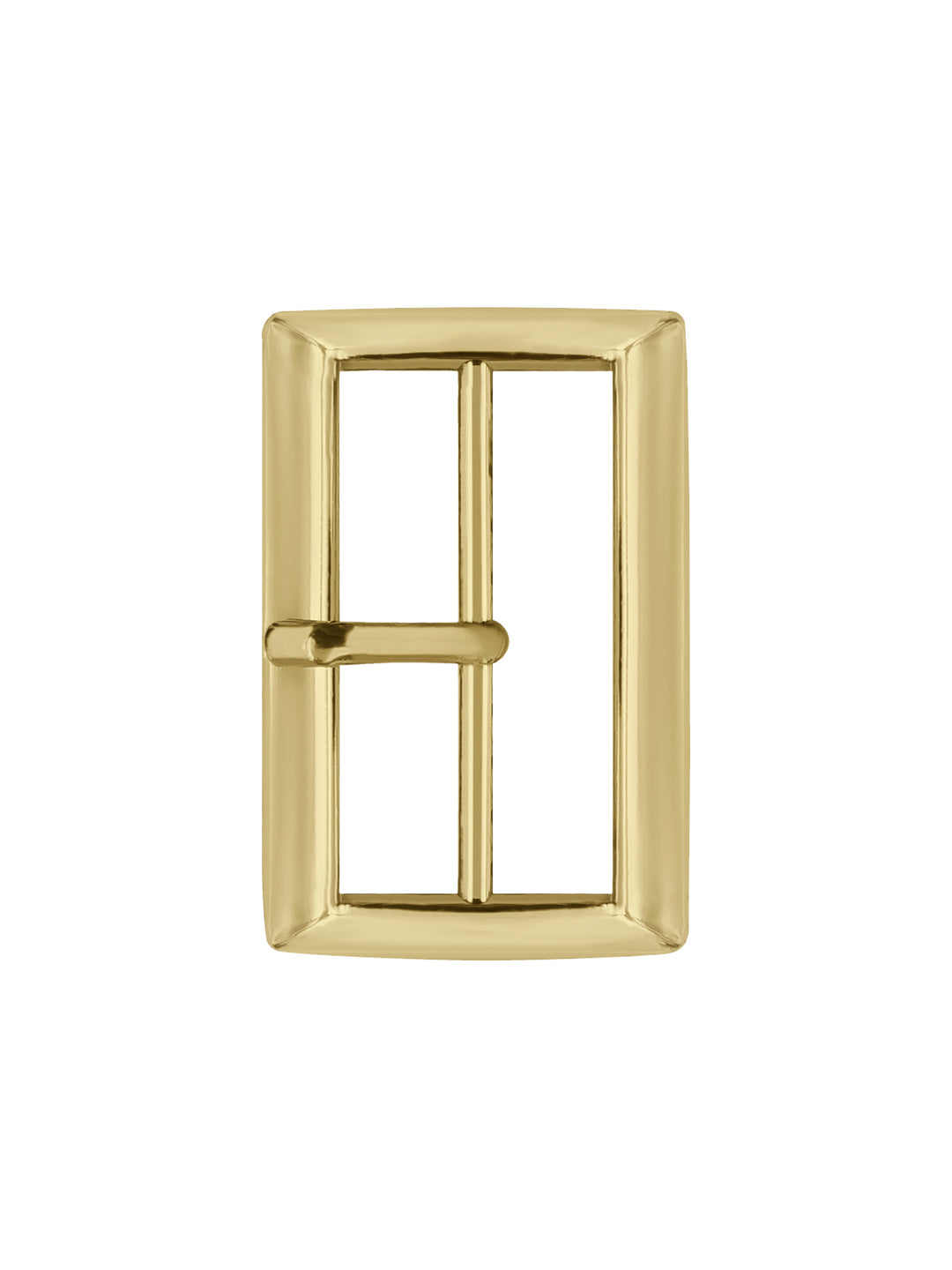 Classic and Sleek Rectangular Shiny Gold Frame Tongue/Prong Belt Buckle