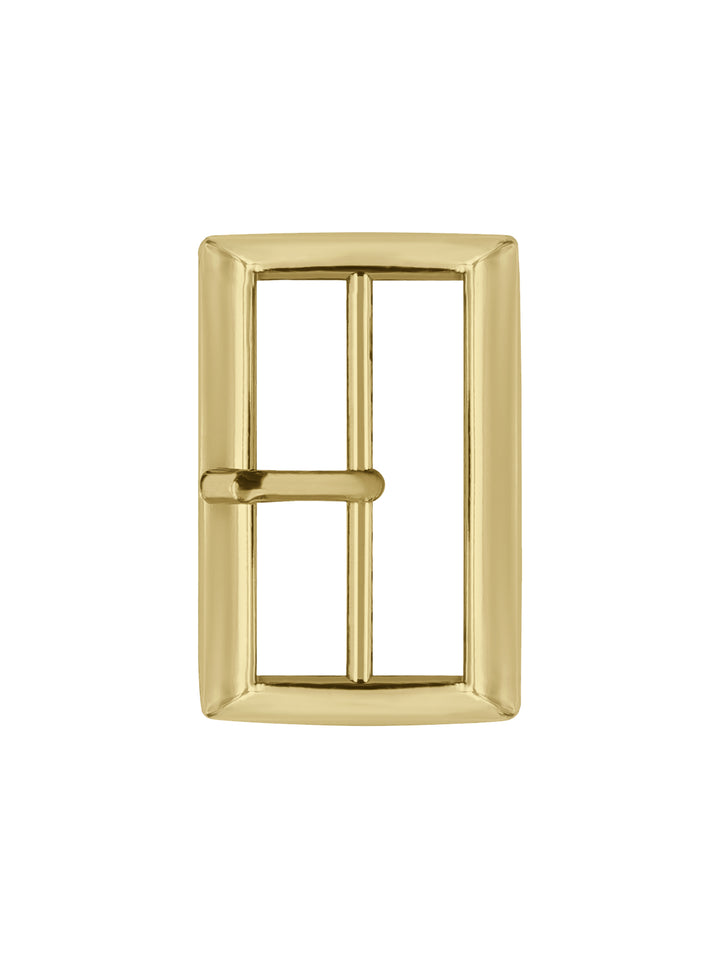 Classic and Sleek Rectangular Shiny Gold Frame Tongue/Prong Belt Buckle