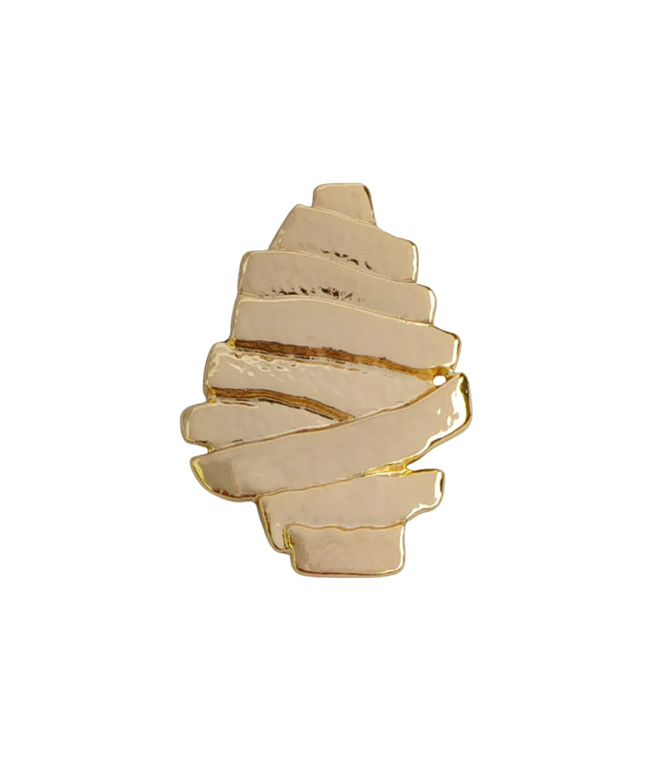 Stylish Layered Texture Shiny Metal Loop Buttons for Fashion Clothing