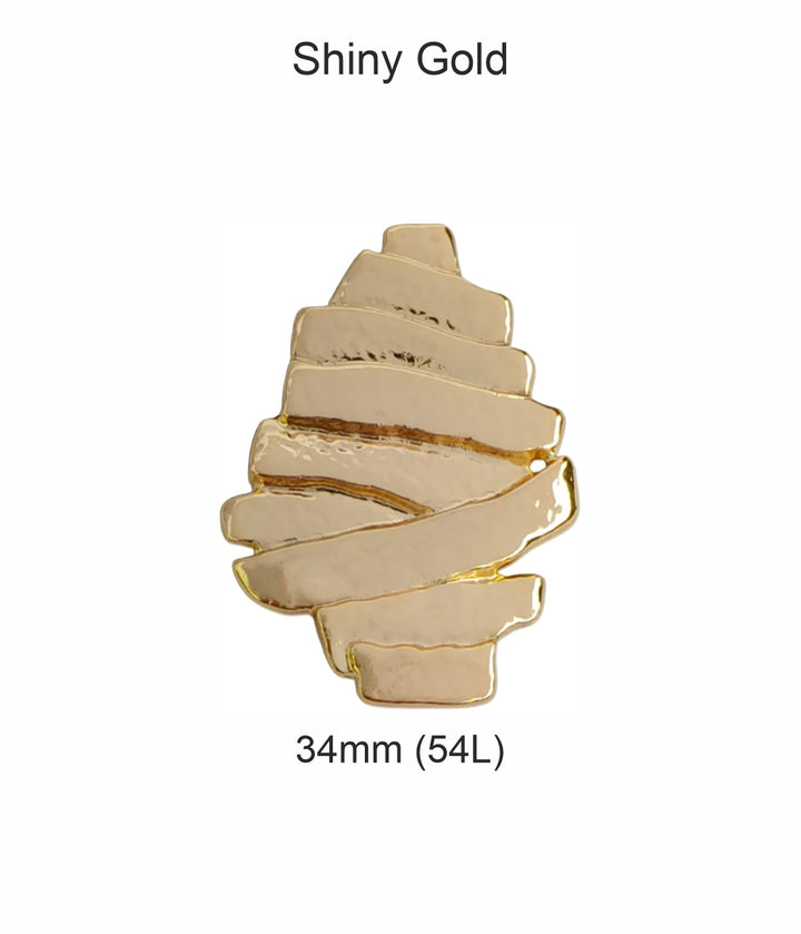 Stylish Layered Texture Shiny Metal Loop Buttons for Fashion Clothing