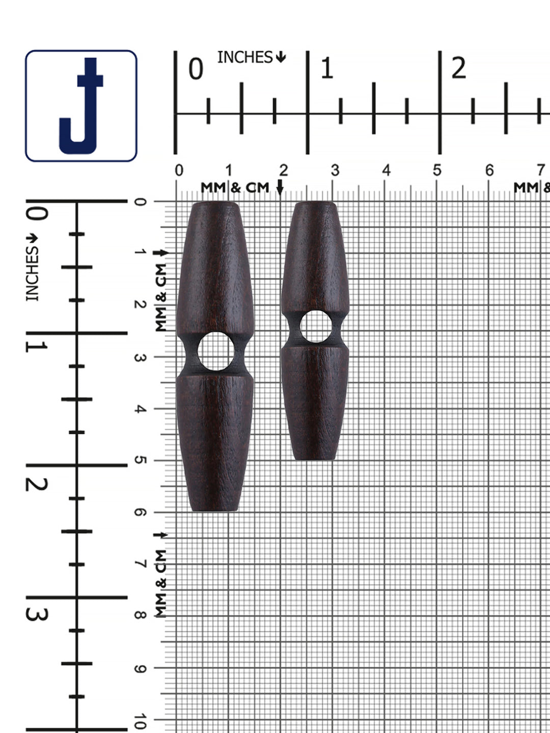 Fashion 1-Hole Oval Shape Wooden Toggle Button