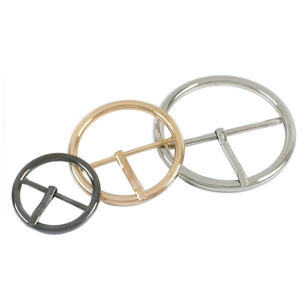 Shiny Round Shape Belt Buckle with Prong