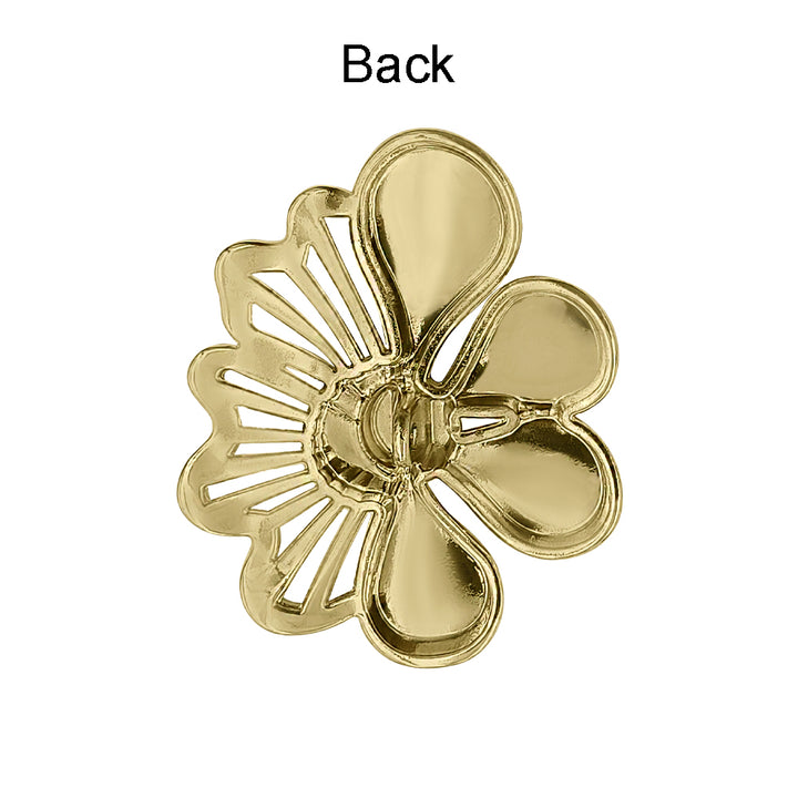 Shiny Finish Floral Cutwork Fancy Metal Loop Buttons for Clothing