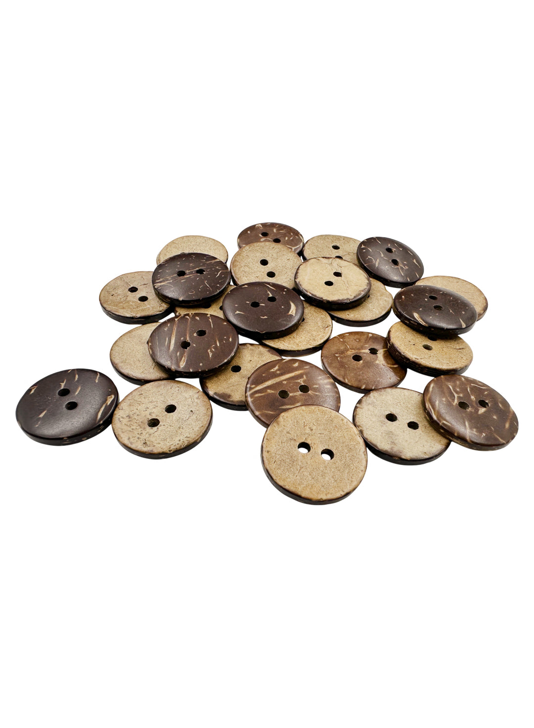 Smooth Finish Natural Coco Shell 2 Hole Buttons